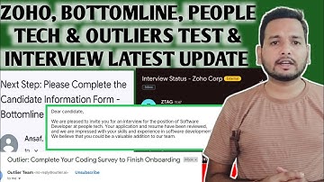 Zoho Rejection Mail | Bottomline Shortlisted Profile | Outliers Onboarding | PeopleTech Interview