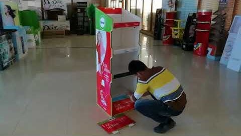 cardboard display assemble video , POS DISPLAY