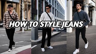 How To Style Black Jeans | 3 EASY Outfits Ideas | Men's Fashion