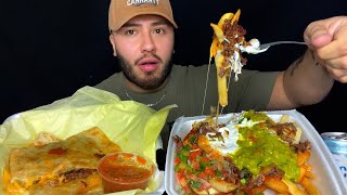 Carne Asada Fries + Cheesy Quesadilla MUKBANG