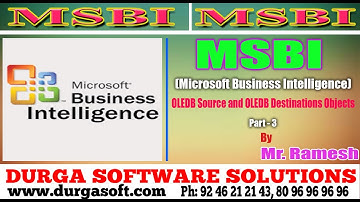 MSBI Tutorial ||OLEDB Source and OLEDB Destinations Objects Part -3 by Ramesh