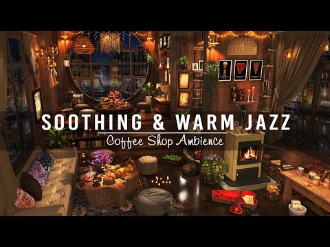 Soothing & Warm Piano Jazz Music ☕ Cozy Coffee Shop Ambience with Jazz Instrumental Music to Sleep