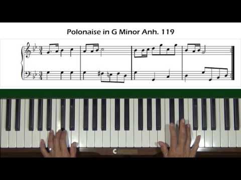 Polonaise in G Minor (Notebook for Anna Magdalena Bach) Anh.119 Piano Tutorial
