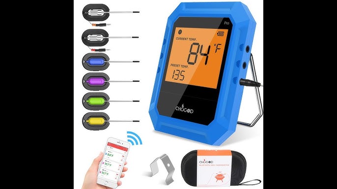 Chugod Wireless Meat Thermometer with 2 Probes and New Pack of 4 Probes