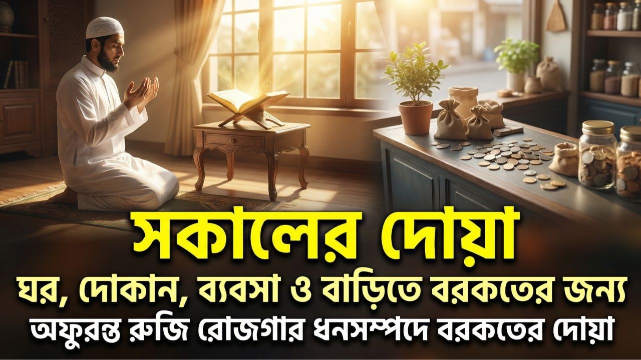 সকালের দোয়া | ঘর, দোকান ও ব্যবসায় বরকত | অফুরন্ত রুজি-রোজগার ও ধনসম্পদে বরকত
