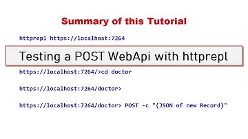 Testing a POST Web Api with HttpRepl | Web Api with ASPNET Core