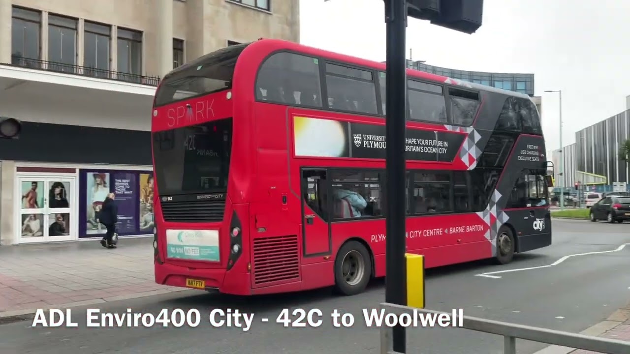 Buses in Plymouth City Centre.
