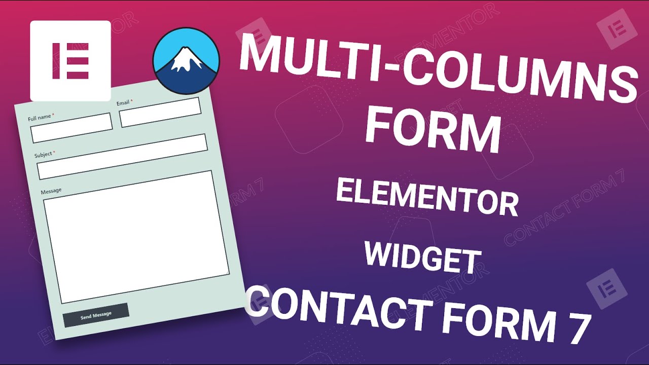 How to Create Multi Column Contact Form 7 using Elementor. - YouTube