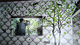 3D wall tree design art sprey painting 