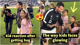 😍Kids priceless happy reaction when Messi gave hugs, handshakes & took photos