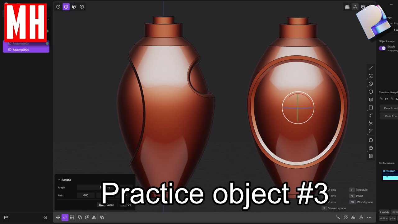 Plasticity Object Plasticity 24.2.6 : Practice Object #3, WATER BOTTLE - YouTube
