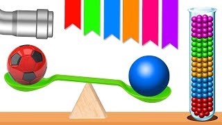 learn colors with soccer balls color balls balancing soccer ball game stacking colors hooplakidz ep8