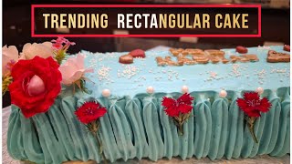 Trending Rectangular Cake with Fresh Flower Decoration 🌸 @PetalAndPastry10  #trendingcake  #viral