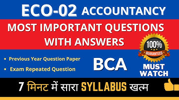 ECO-02 | Important Questions with Answer | Accountancy-1 | BCA | IGNOU | All Blocks By ISM