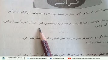 Sindhi Grammar | Class 6 Sindhi | 30th April 2021 | Metropolitan Foundation School
