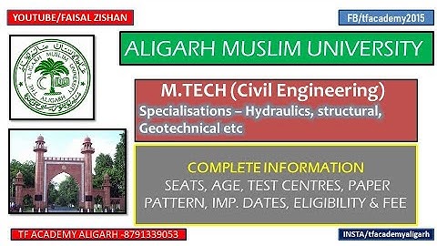 AMU M.TECH (civil engineering) admission - all details II amu mtech civil II Mtech civil engineering