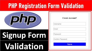User Registration Form with PHP MySQL | Signup form validation