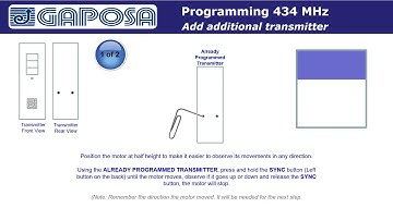 Programming Radio 434 Mhz Add additional transmitter
