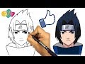 رسم | ساسكي | من انمي ناروتو | كيف ترسم انمي | تعليم الرسم الانمي خطوة بخطوة للمبتدئين