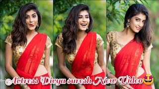 Bigg Boss Kannada Divya Suresh Latest Beautiful Red Saree Cute Photos & Video