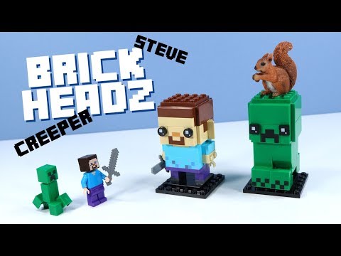 LEGO Minecraft Brick Headz Steve and Creeper Stop Motion Build 2018