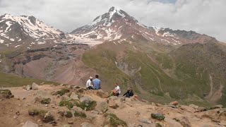 Mount Kazbek Glacier and Waterfall 4K