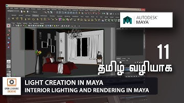 Interior GI Lighting and Rendering|Light creation in Maya | Lesson 11/20 | Tamil Tutorial