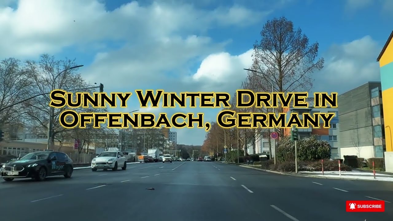 Sunny Winter Day Drive in Offenbach, Germany | Front View ☀️❄️🚗