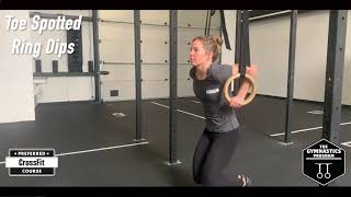 Toe Spotted Ring Dips: Gymnastics Programming