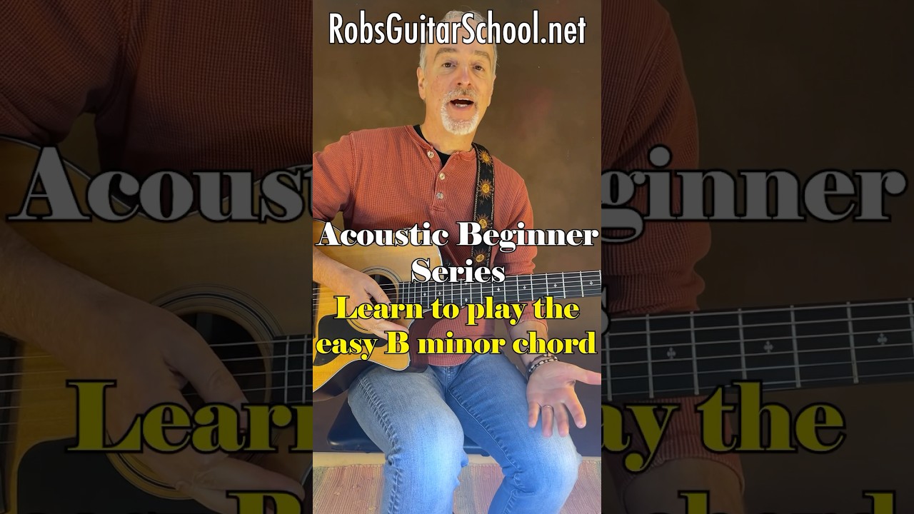 Learn to play the easy B minor chord. Check us out at RobsGuitarSchool.net/learn #beginnerguitar