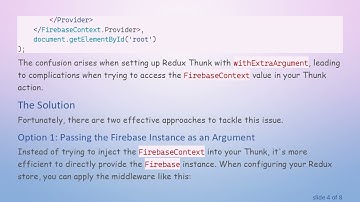 How to Inject Firebase Context into Redux Thunk in React