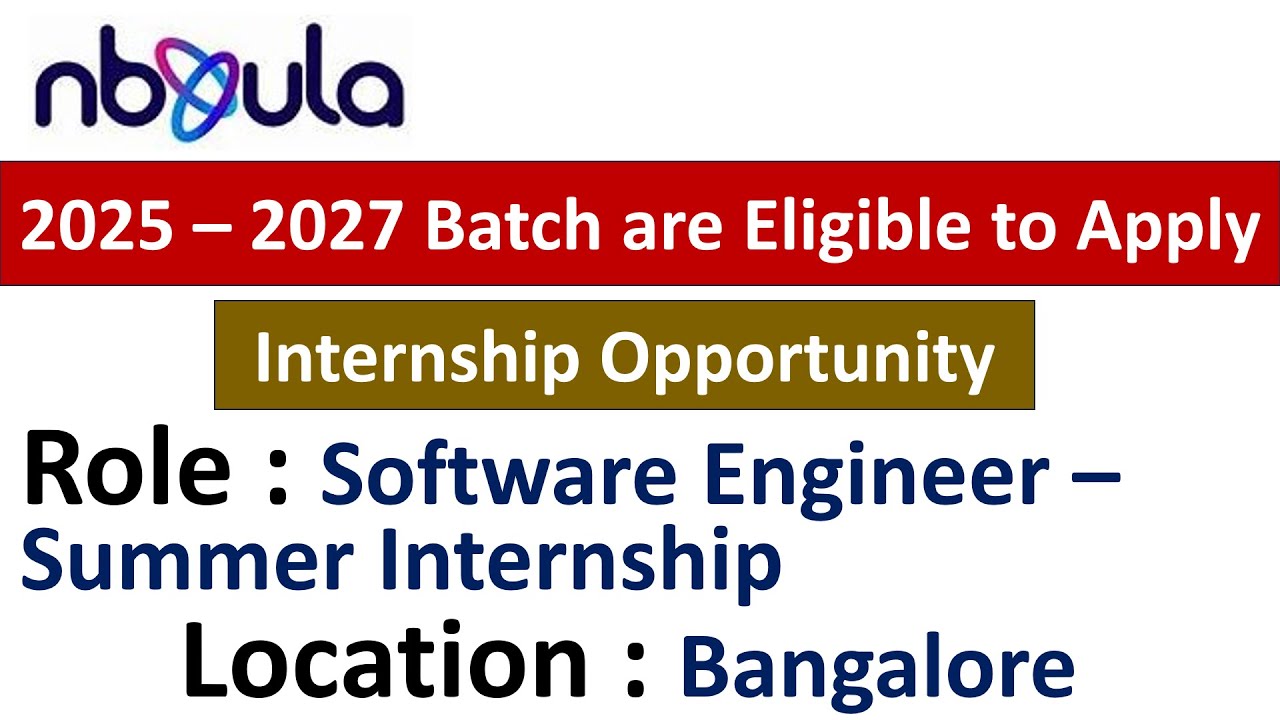 Nbyula Hiring Software Engineer Summer Internship I 2025 2027 I