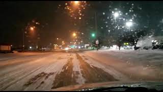 Las calles en una nevada grande Columbus Nebraska