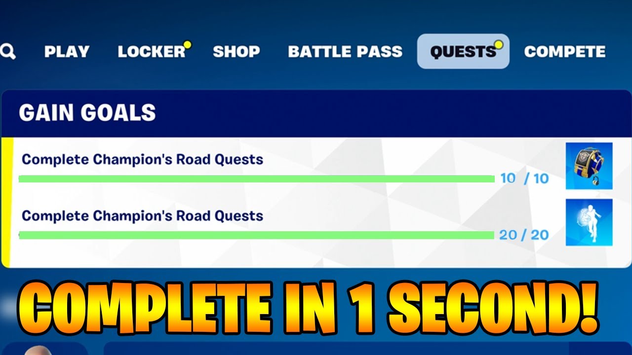 How to EASILY Complete Champion's Road Quests Gain Goals in Fortnite