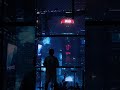 A solitary shadow of neon lights gazes into the future#搅拌机#Science