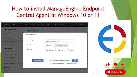 ManageEngine endpoint central agent installation for Windows || How to install ManageEngine Agent