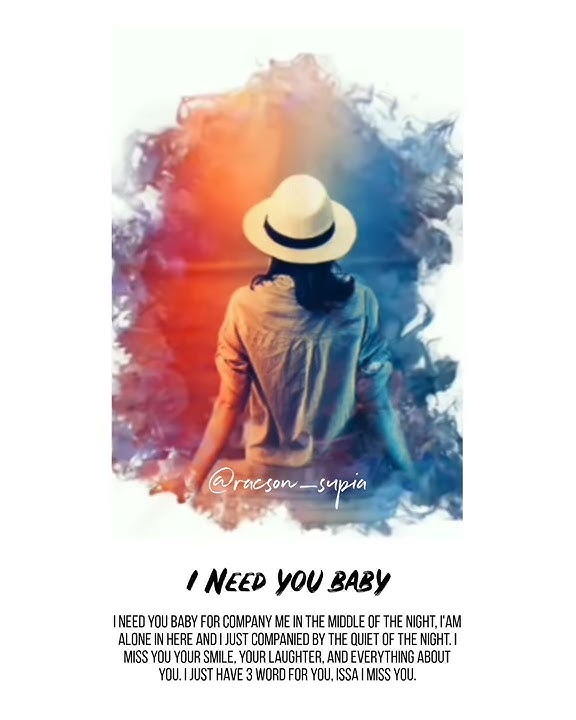I need you baby (Can take my eyes off you - Joseph Vincent)