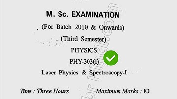 2014 Cdlu MSc Physics 3rd Sem Laser Physics & Spectroscopy Question Paper