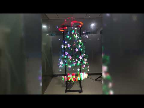 3D Holographic Christmas Tree 2.45M x1.34M 8pcs SH-F80 3D Hologram Fan Video Wall