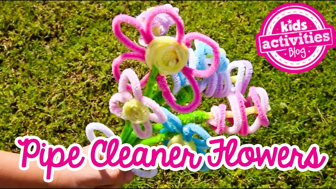 fuzzy step pipe cleaner flowers craft for kids 5 - Creative Little Explorers
