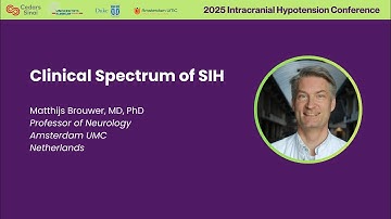Klinisch spectrum van SIH — Drs. Matthew Brouwer