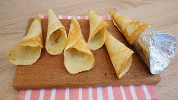 Crispy Ice Cream Cone ! Homemade Ice Cream Cone in a Fry Pan ! Easyvideo
