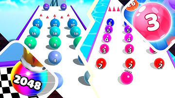 Ball Merge 2048 vs Marble Run 3D - All Levels Android iOS Walkthrough NEW UPDATE 4K Ep 63
