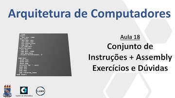 Aula 18  (live streaming - EC) - Conjunto de Instruções + Assembly  - Exercícios e dúvidas - 2020.1