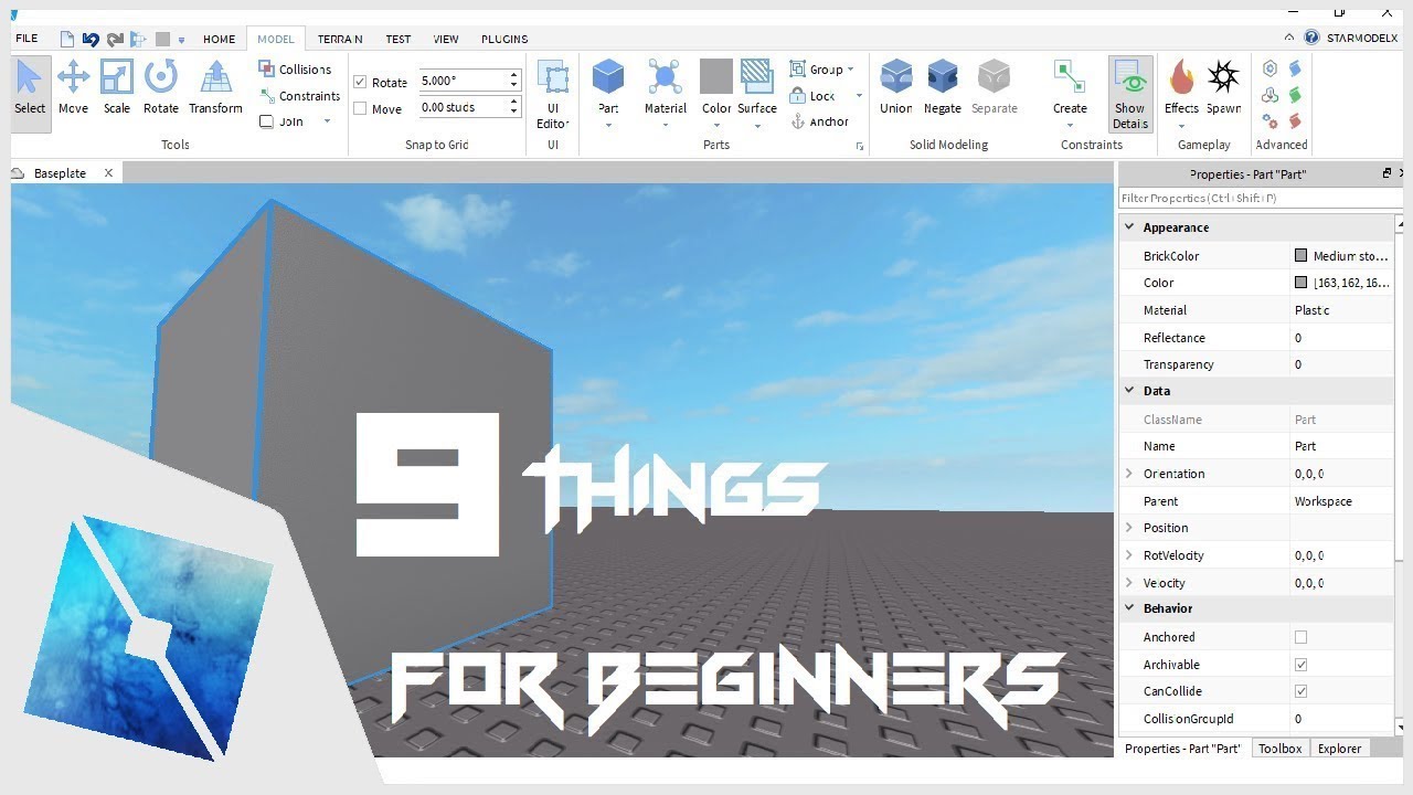 Roblox Tutorial 9 Things For Roblox Studio Beginners Youtube - how do you build stuff on roblox