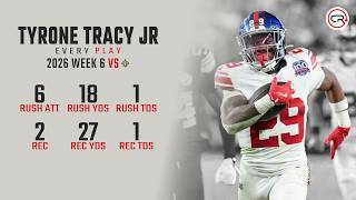 Tyrone Tracy Jr Week 6 Highlights vs Saints | Every Play Guide