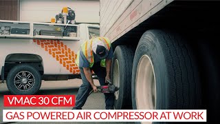 VMAC G30 Gas Driven Air Compressor at work - Powered by Honda
