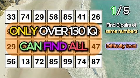 FIND AT LEAST 1 PAIR! Find 3 pairs of identical numbers/ /Dementia Prevention Quizzes/Tests.