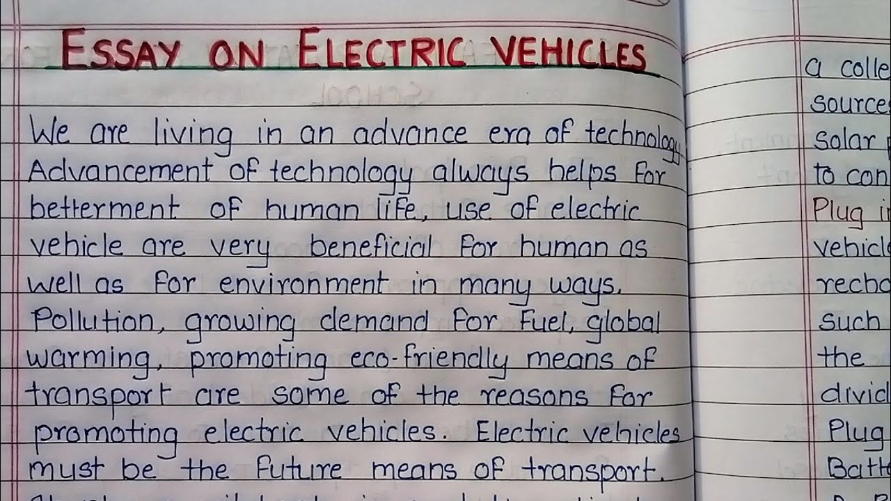 electric vehicle essay in english 250 words