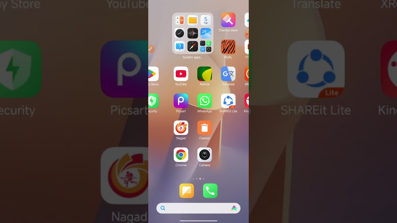 Add weather shortcut apps on Android phone display